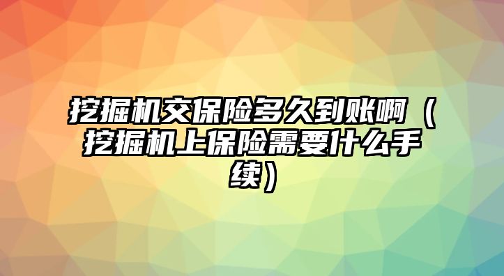 挖掘機(jī)交保險多久到賬?。ㄍ诰驒C(jī)上保險需要什么手續(xù)）