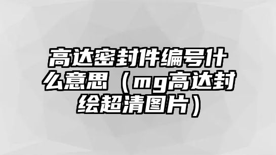 高達密封件編號什么意思（mg高達封繪超清圖片）