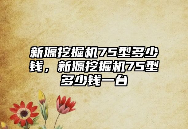 新源挖掘機75型多少錢，新源挖掘機75型多少錢一臺