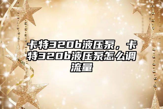 卡特320b液壓泵，卡特320b液壓泵怎么調(diào)流量