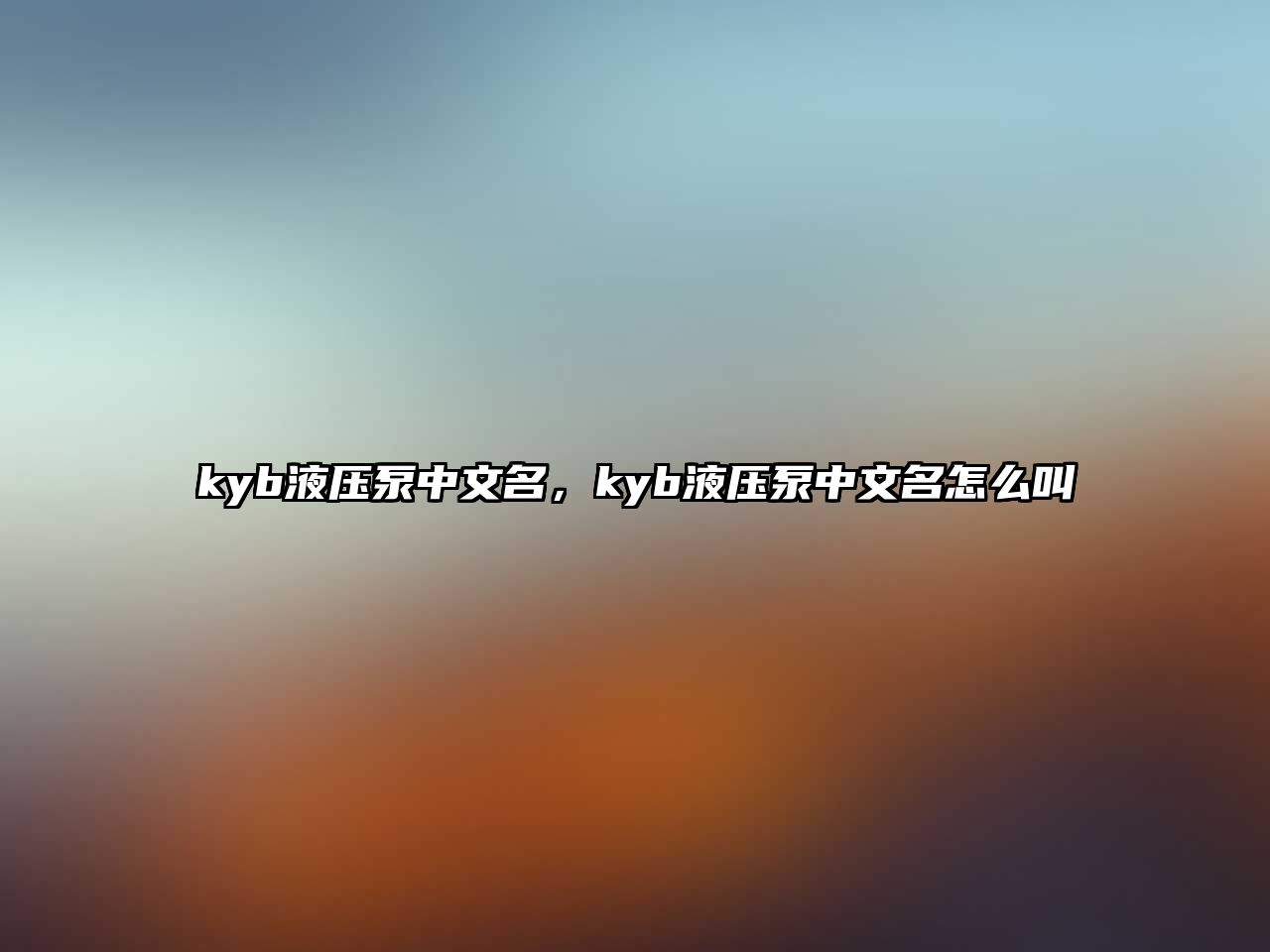 kyb液壓泵中文名，kyb液壓泵中文名怎么叫