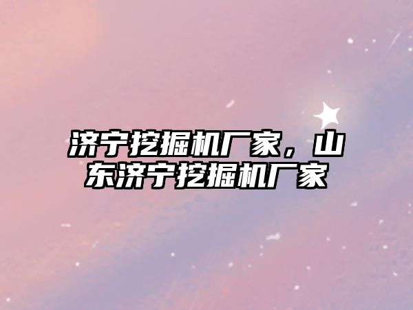 濟寧挖掘機廠家，山東濟寧挖掘機廠家