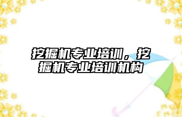 挖掘機專業(yè)培訓，挖掘機專業(yè)培訓機構(gòu)