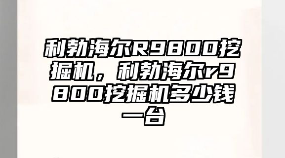 利勃海爾R9800挖掘機(jī)，利勃海爾r9800挖掘機(jī)多少錢一臺