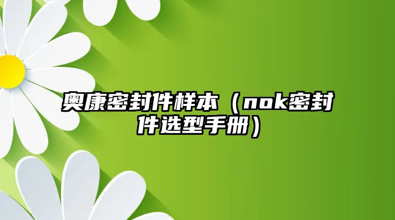 奧康密封件樣本（nok密封件選型手冊(cè)）