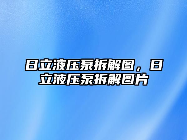 日立液壓泵拆解圖，日立液壓泵拆解圖片