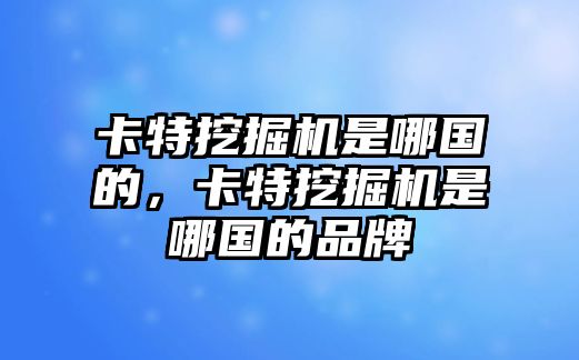 卡特挖掘機是哪國的，卡特挖掘機是哪國的品牌