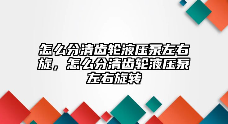 怎么分清齒輪液壓泵左右旋，怎么分清齒輪液壓泵左右旋轉(zhuǎn)