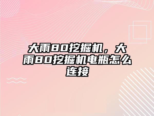 大雨80挖掘機(jī)，大雨80挖掘機(jī)電瓶怎么連接