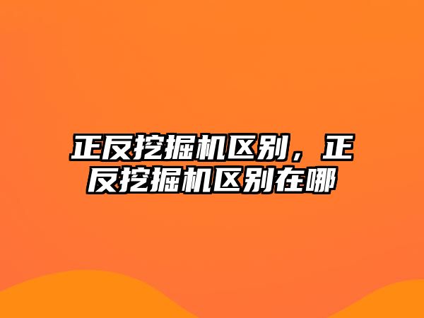 正反挖掘機(jī)區(qū)別，正反挖掘機(jī)區(qū)別在哪