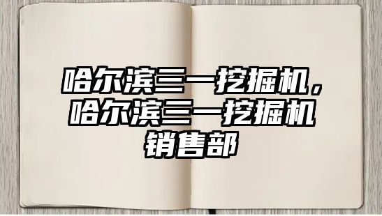 哈爾濱三一挖掘機，哈爾濱三一挖掘機銷售部