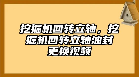 挖掘機回轉立軸，挖掘機回轉立軸油封更換視頻