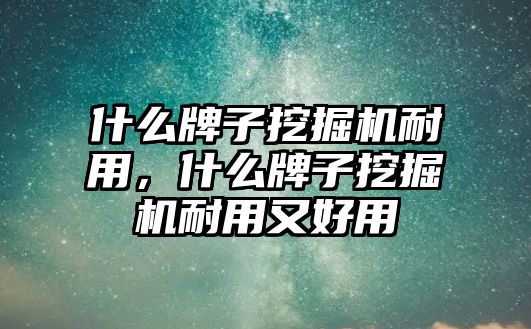 什么牌子挖掘機耐用，什么牌子挖掘機耐用又好用