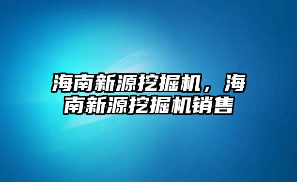 海南新源挖掘機(jī)，海南新源挖掘機(jī)銷售