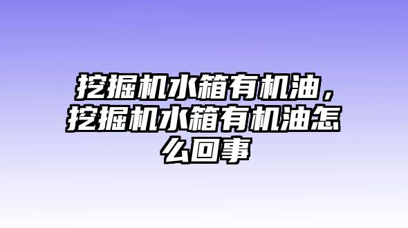 挖掘機(jī)水箱有機(jī)油，挖掘機(jī)水箱有機(jī)油怎么回事