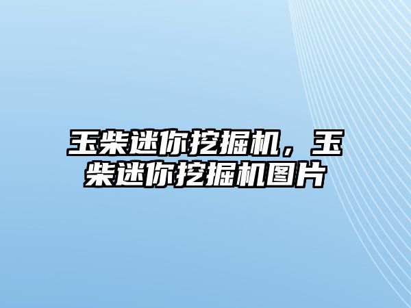 玉柴迷你挖掘機(jī)，玉柴迷你挖掘機(jī)圖片