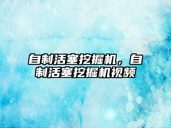 自制活塞挖掘機，自制活塞挖掘機視頻