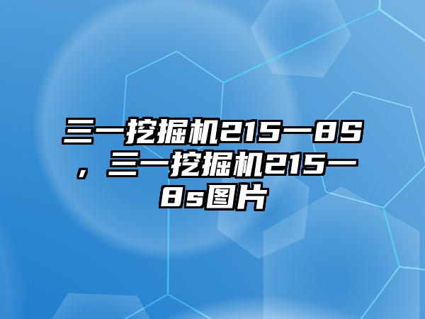 三一挖掘機(jī)215一8S，三一挖掘機(jī)215一8s圖片