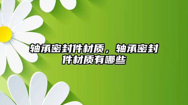 軸承密封件材質(zhì)，軸承密封件材質(zhì)有哪些