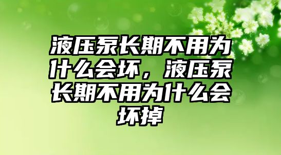 液壓泵長期不用為什么會(huì)壞，液壓泵長期不用為什么會(huì)壞掉