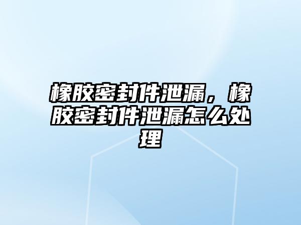 橡膠密封件泄漏，橡膠密封件泄漏怎么處理