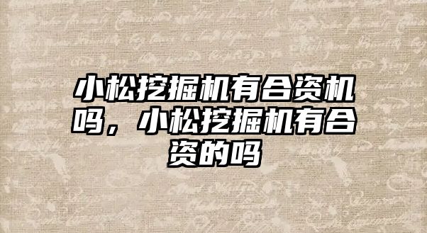 小松挖掘機有合資機嗎，小松挖掘機有合資的嗎