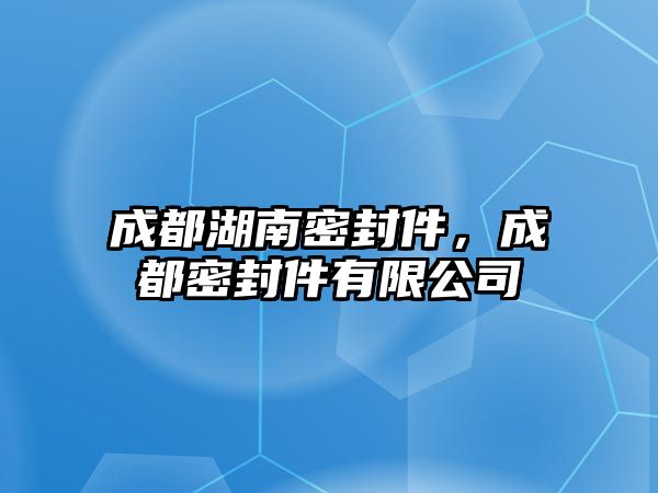 成都湖南密封件，成都密封件有限公司