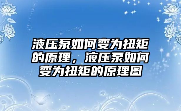 液壓泵如何變?yōu)榕ぞ氐脑?，液壓泵如何變?yōu)榕ぞ氐脑韴D