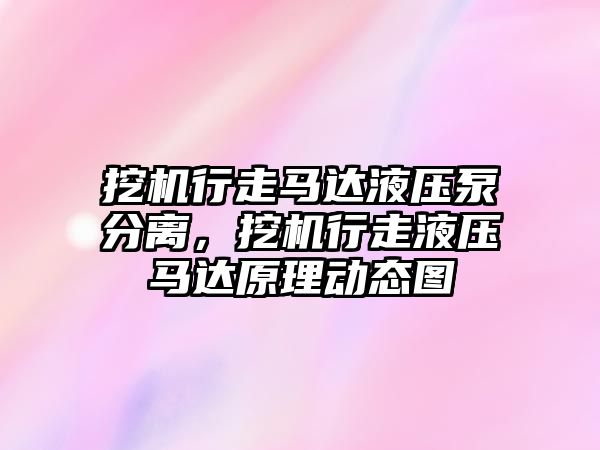 挖機行走馬達液壓泵分離，挖機行走液壓馬達原理動態(tài)圖