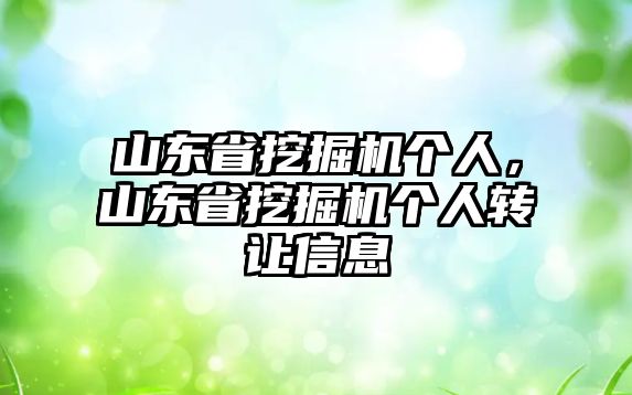 山東省挖掘機個人，山東省挖掘機個人轉(zhuǎn)讓信息