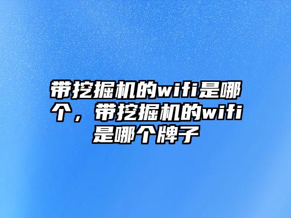 帶挖掘機的wifi是哪個，帶挖掘機的wifi是哪個牌子