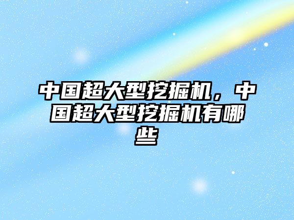 中國(guó)超大型挖掘機(jī)，中國(guó)超大型挖掘機(jī)有哪些