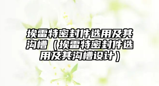 埃雷特密封件選用及其溝槽（埃雷特密封件選用及其溝槽設計）