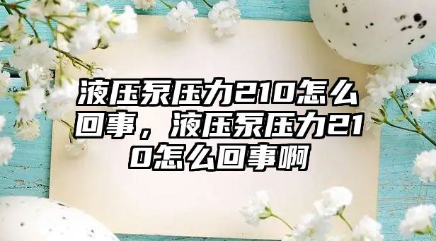 液壓泵壓力210怎么回事，液壓泵壓力210怎么回事啊