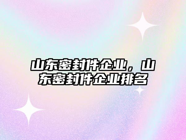 山東密封件企業(yè)，山東密封件企業(yè)排名