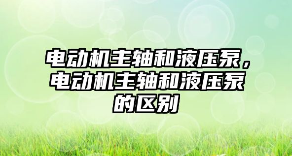 電動機(jī)主軸和液壓泵，電動機(jī)主軸和液壓泵的區(qū)別