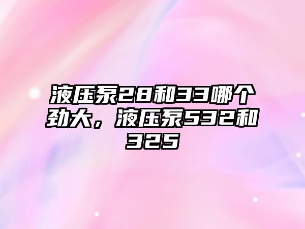 液壓泵28和33哪個(gè)勁大，液壓泵532和325